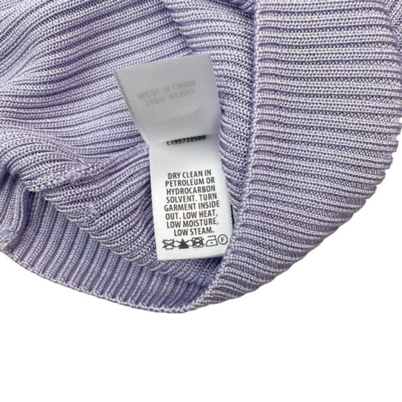 NWT ST. JOHN V Neck Rib Knit Polo Sz Small Lilac - Picture 4 of 7